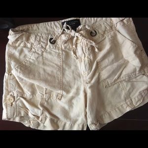 Sanctuary Tan Linen & Cotton Cargo Shorts S 29-EUC